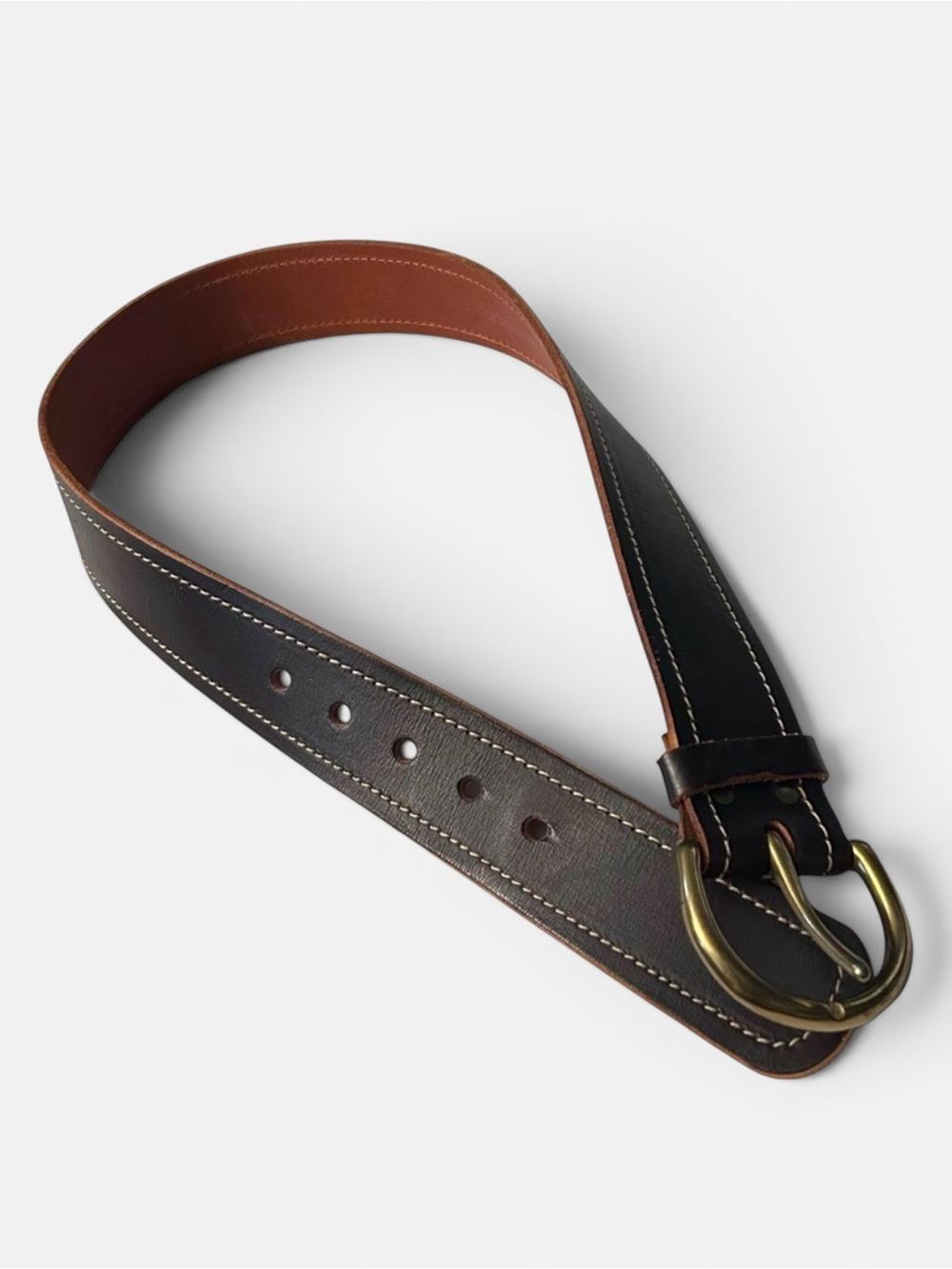Vintage Banana Republic Belt Wide Leather XS Dark Brown - Picture 2 of 6
